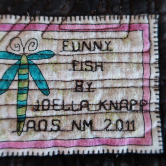 Vintage Kuna Fish Mola Panama Reverse Applique Textile Quilted Frame - Picture 6 of 7